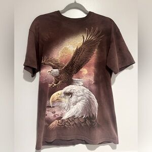 The Mountain Vintage Brown Tye-Dye Mountain Eagle Men’s Size Medium Tee